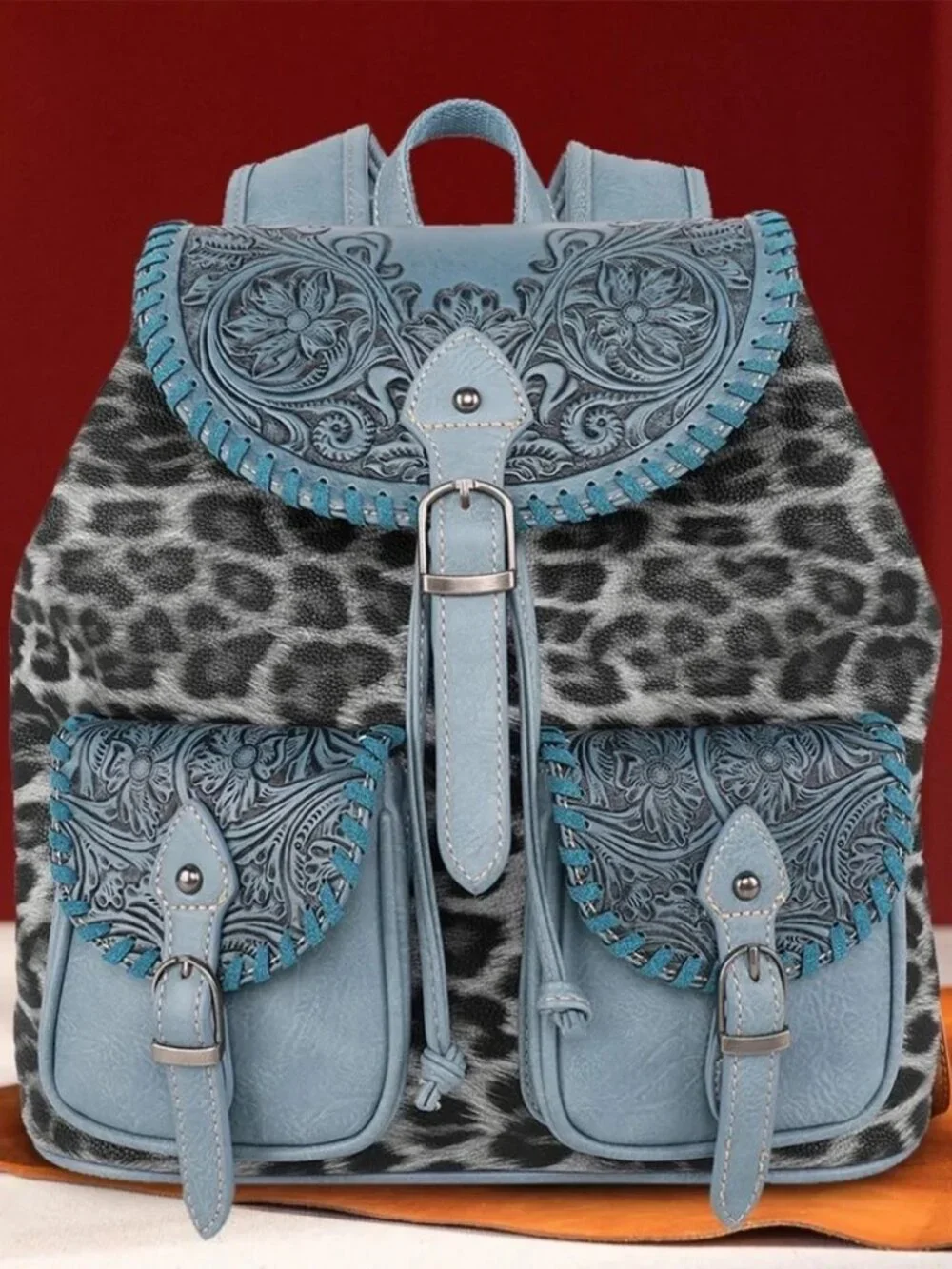 Montana West Tooled Collection Backpack - Blue